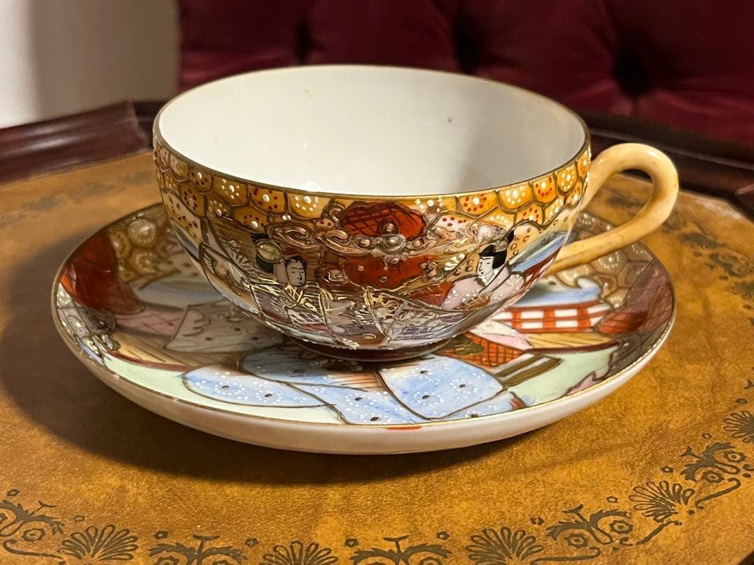 島村製　ジャポニズム　金彩　和風カップソーサーセット