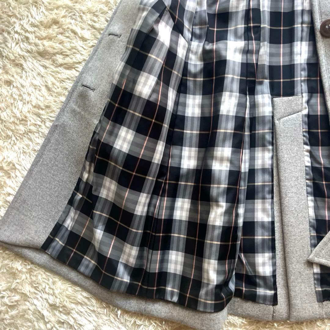 極美品 バーバリーブルーレーベル ロングコー トアンゴラ混 ノバチェック 38