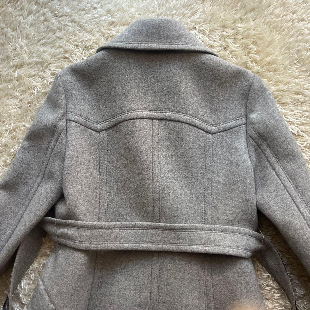 極美品 バーバリーブルーレーベル ロングコー トアンゴラ混 ノバチェック 38