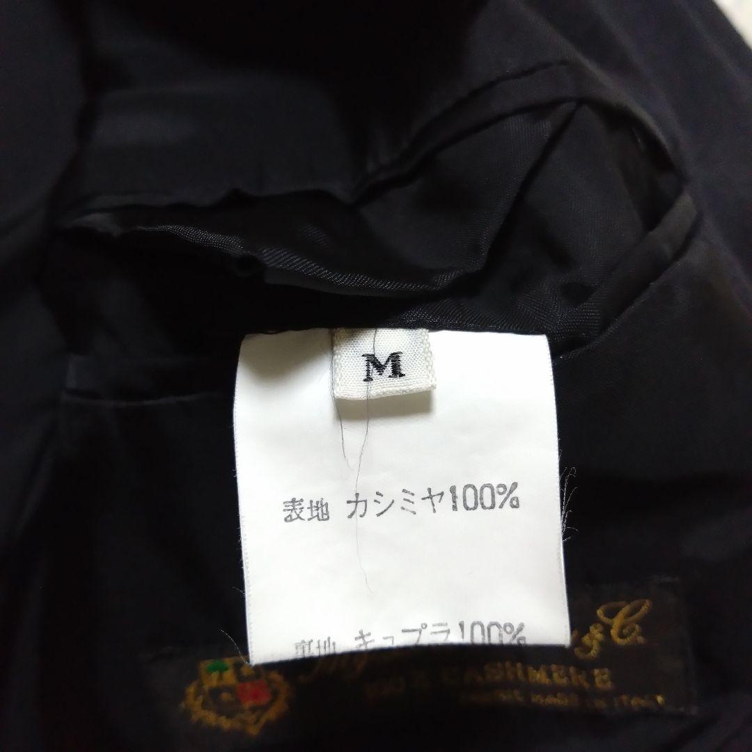 美品 カシミア100% ロロピアーナ生地 ダブルチェスターコート マキシ 黒 M