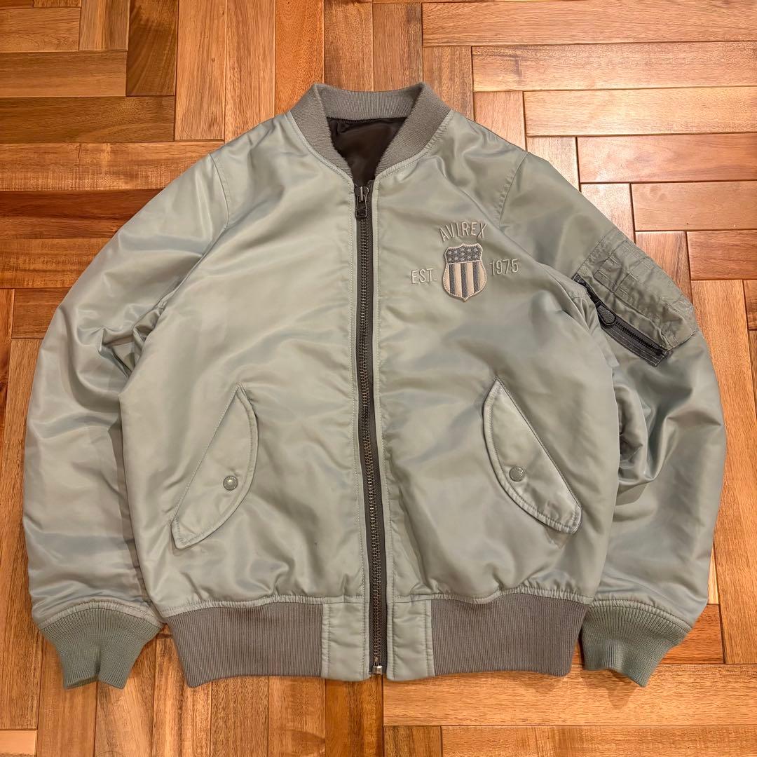 AVIREX シグネチャーロゴ　MA-1 グリーン Mサイズ alpha