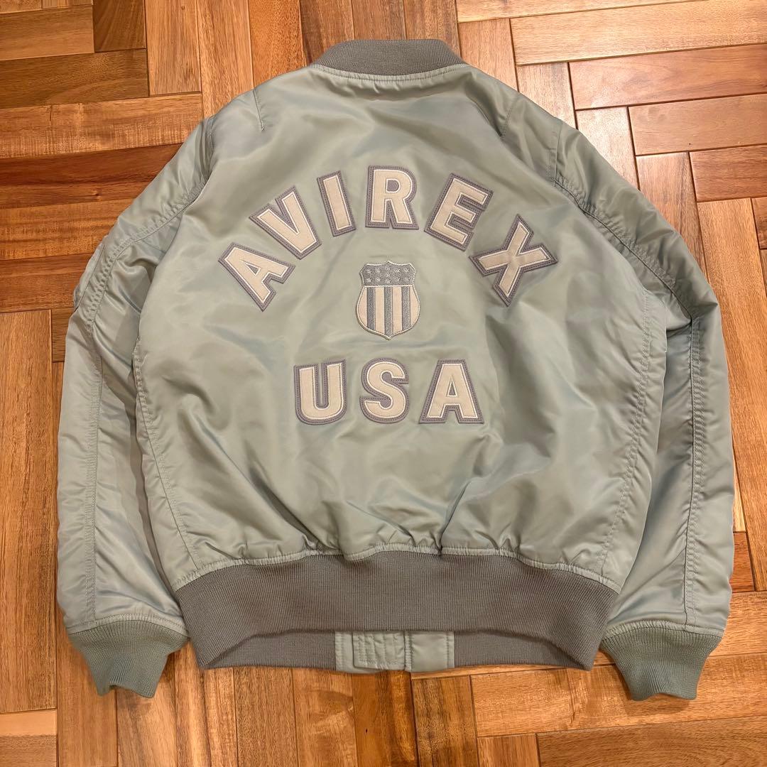 AVIREX シグネチャーロゴ　MA-1 グリーン Mサイズ alpha