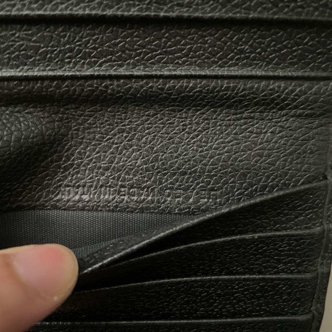 ブルガリ 折り財布 レザー サークルロゴ ブラック