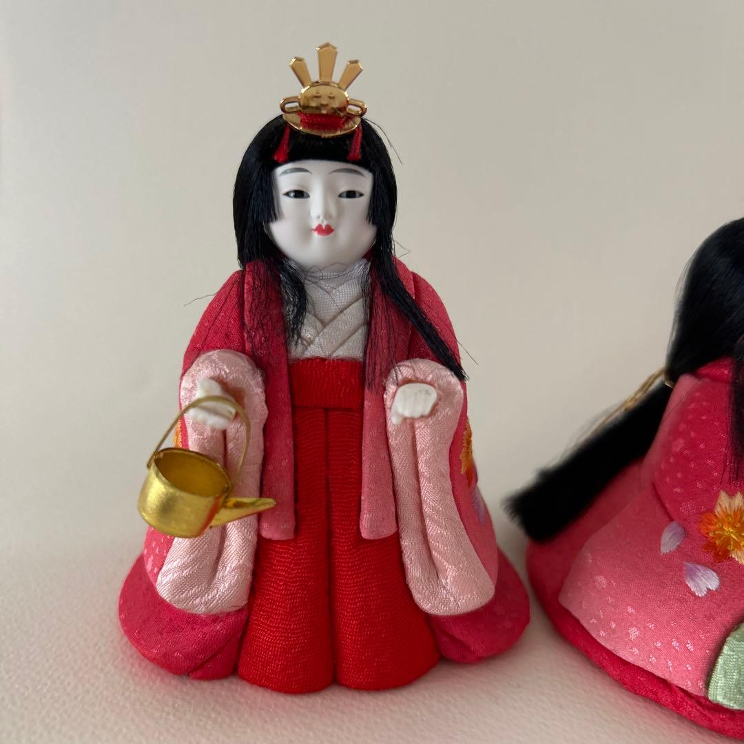 木目込み　雛人形　三人官女　ミニ　刺繍