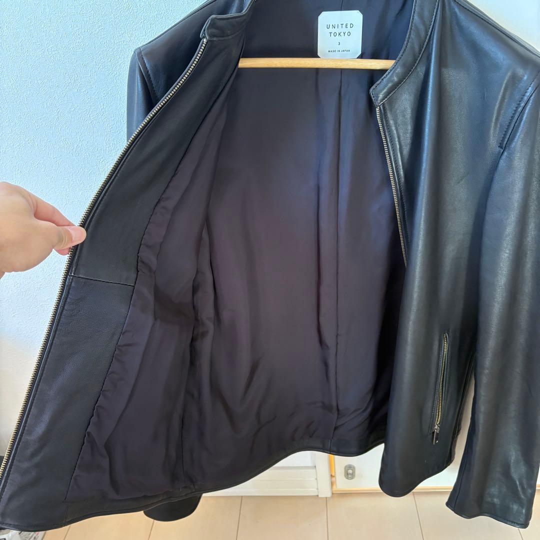 と*ぼ様 UNITED TOKYOラムレザーシングルライダースジャケット