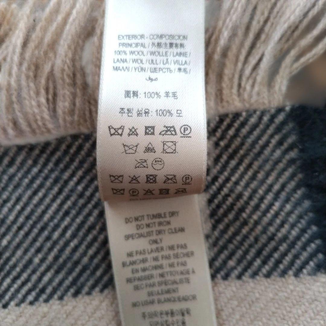BURBERRY バーバリー 両面フリンジ ウール100 マフラー スカーフ