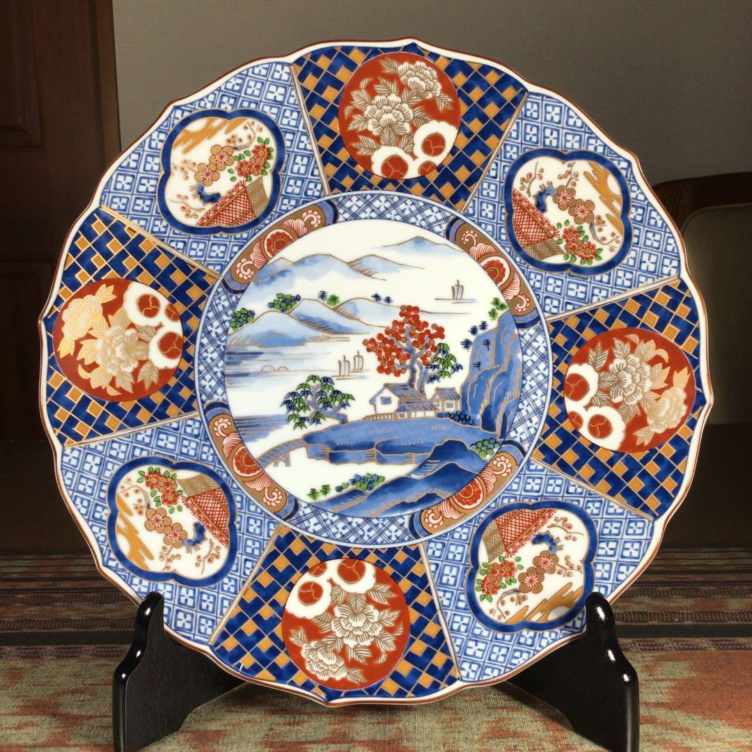 『プレうー特価』　美濃焼　庫山窯　大皿　金彩