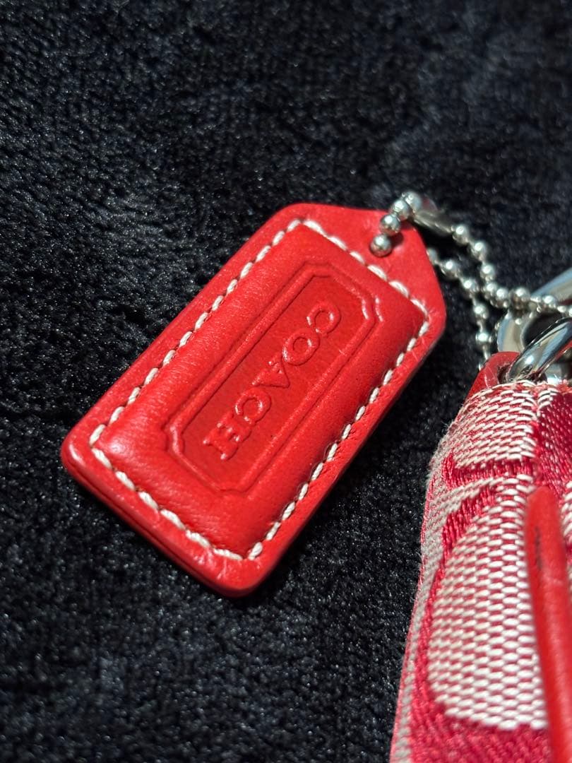 Coach コーチ　シグネチャー　アクセサリーポーチポーチ　レッド