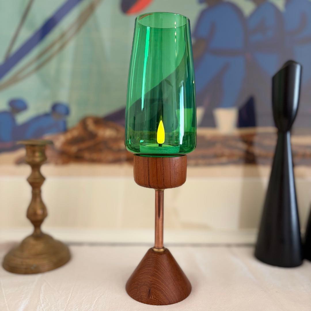 北欧　チーク材　キャンドルホルダー　オブジェ　アンティーク