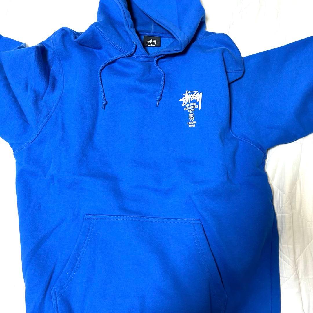 stussy パーカー ブルー ステューシー Mサイズ 公式 ロンドンパリス