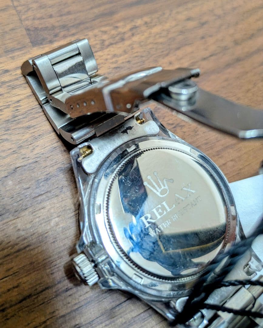 RELAX クォーツ ブラック グリーン メンズ 時計