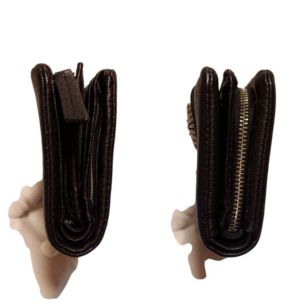 【ear】コンチョ 2つ折り財布 レザー 黒 コンパクト