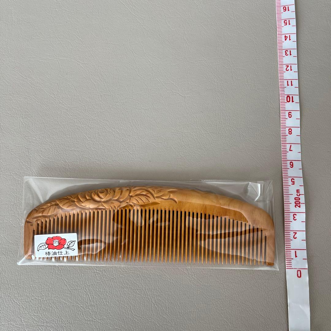 新品【辻忠商店】　つげ櫛(薔薇)