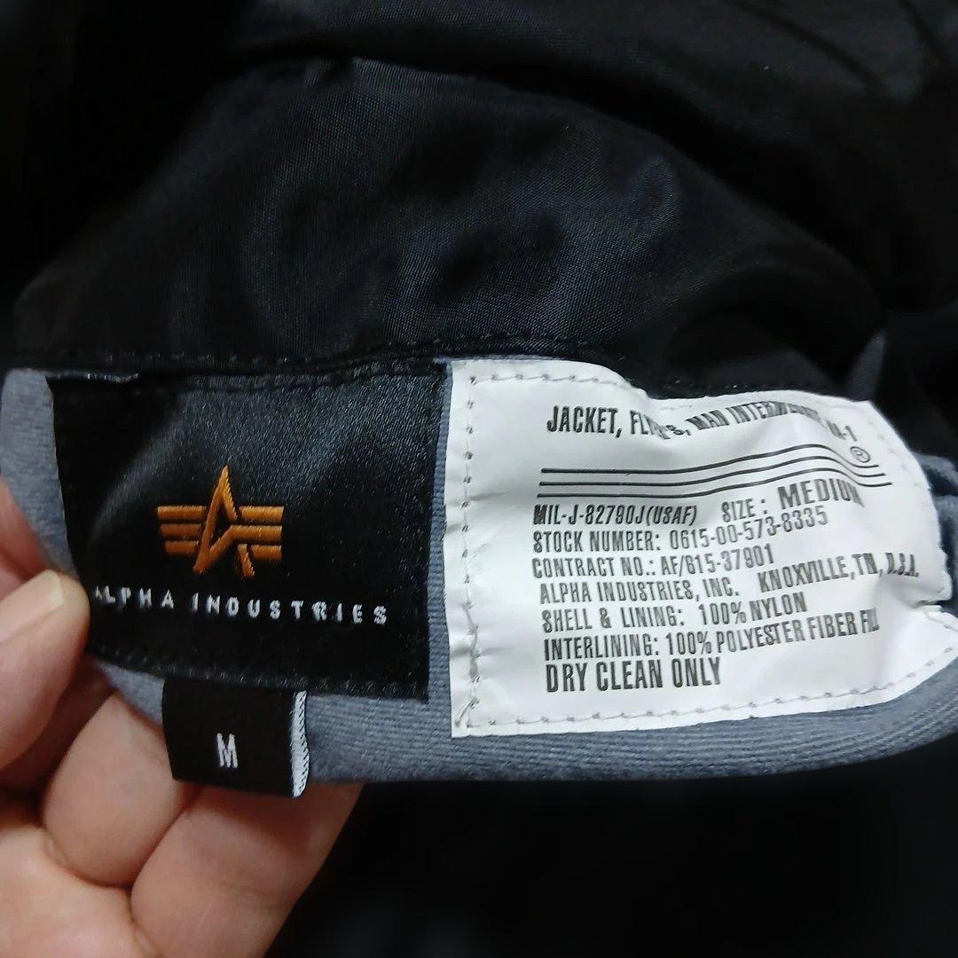 ALPHAフライトジャケットMA1戦闘機プリントリバーシブル黒M新品同様