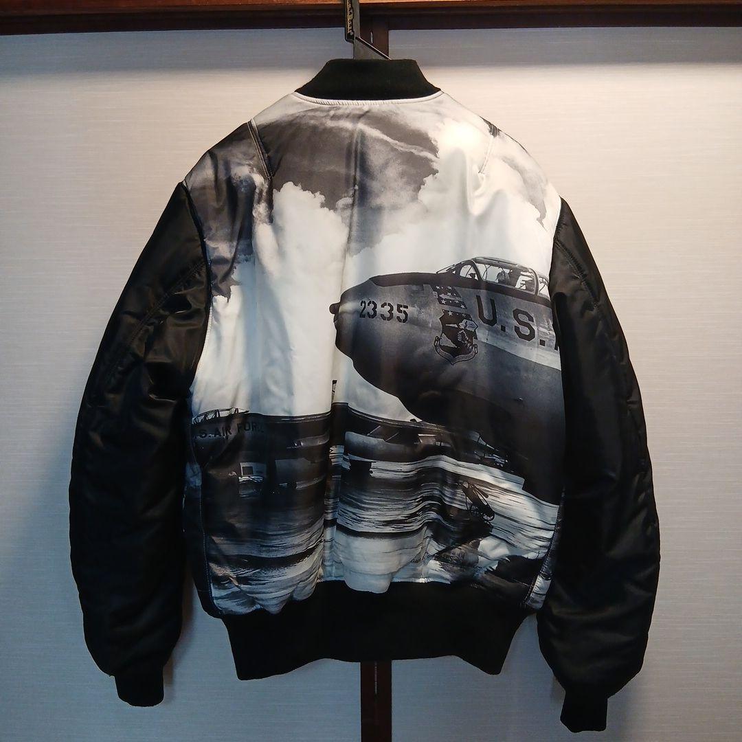 ALPHAフライトジャケットMA1戦闘機プリントリバーシブル黒M新品同様