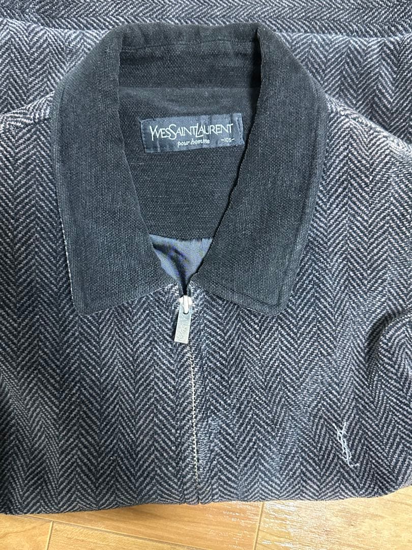YVES SAINT LAURENT ヘリンボーン柄 ジップジャケット　ブルゾン