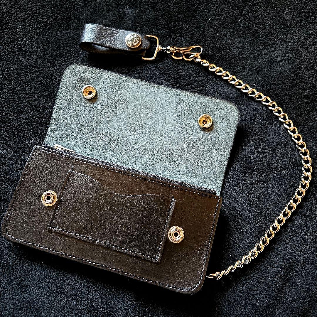 新品　トラッカーウォレット　オモシーチャンネル　ハーレー　バイカー　イーグル