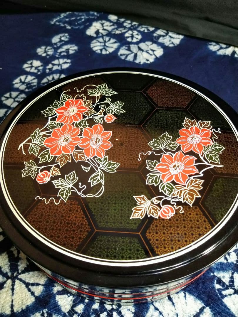 ♥【希少】５０年前・超レアヴィンテージ品♥花柄・漆塗り特大箱と２段丸重箱２種類