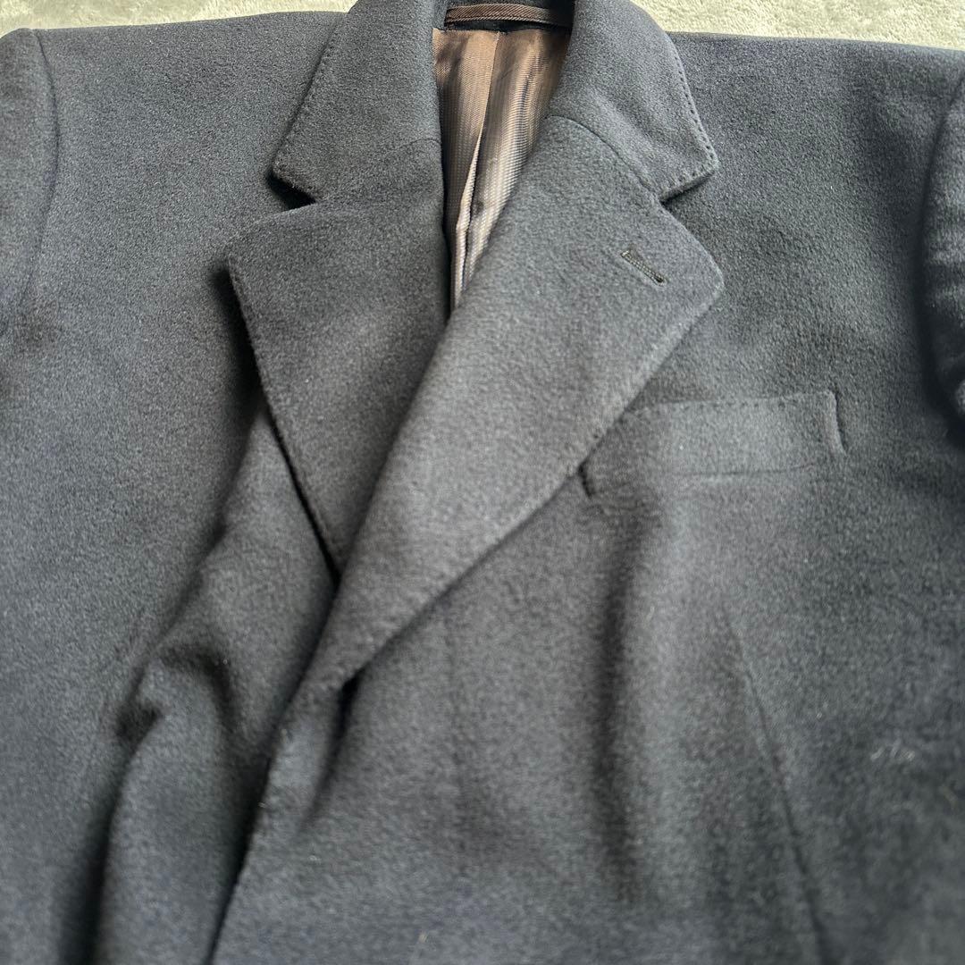 美品　コロンボ社製カシミヤ100%　ステンカラーコート ドイツ　上質　濃紺