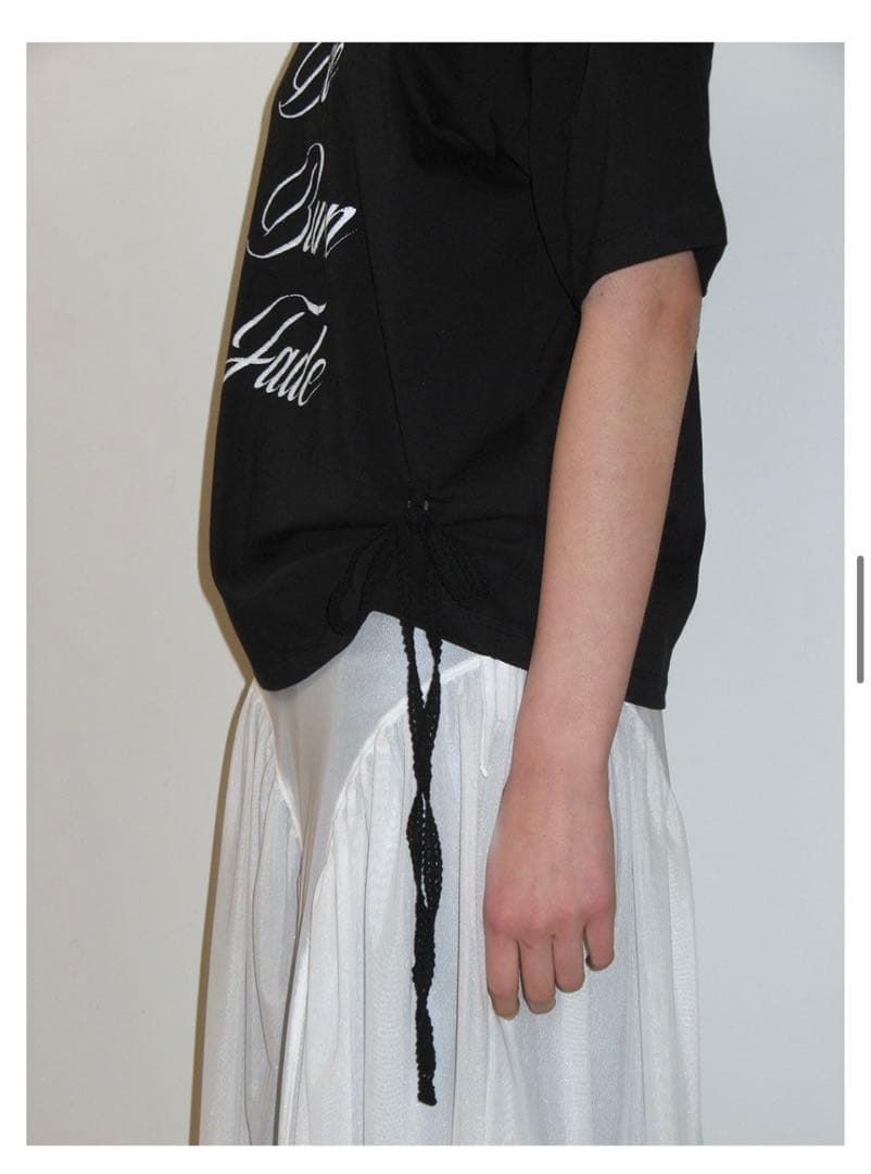 Crank クランク popup オフショルダー ブラック Tシャツ