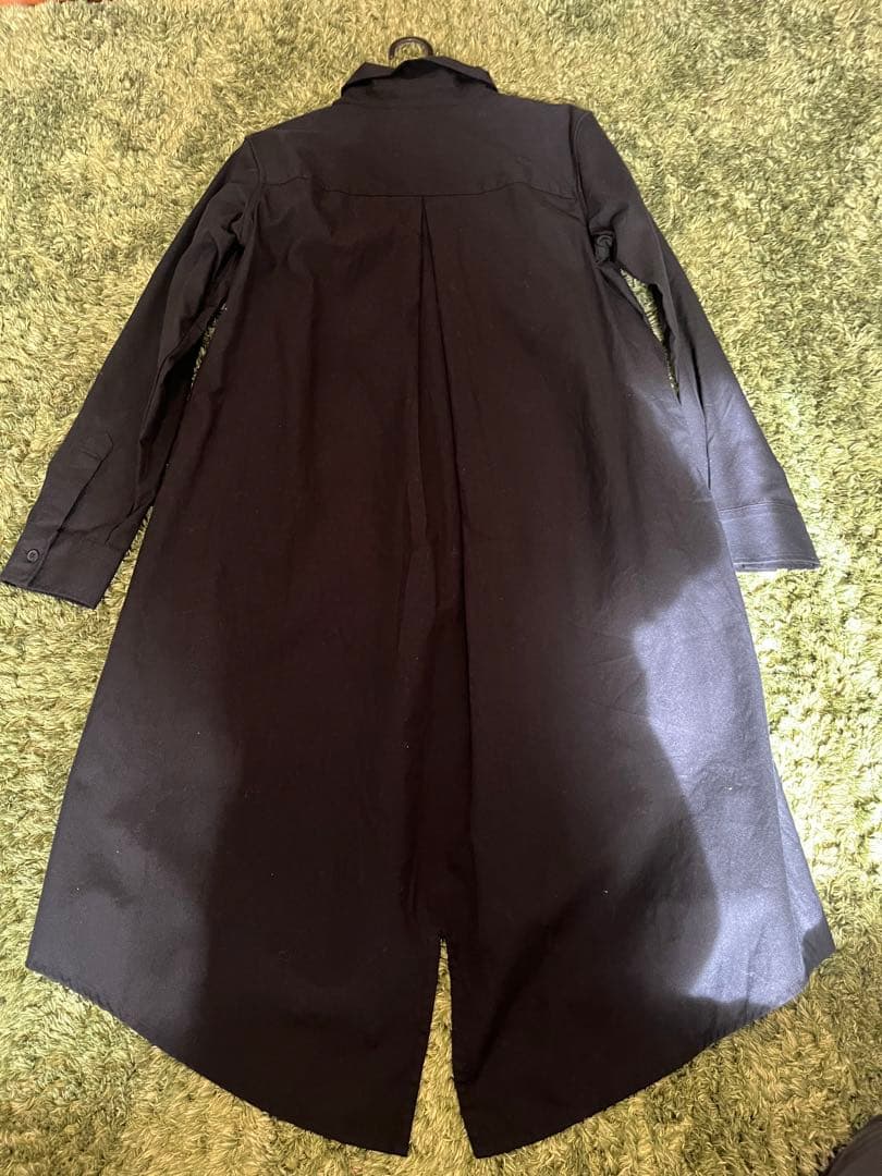 FRED PERRY ブラックロングコート UK 10