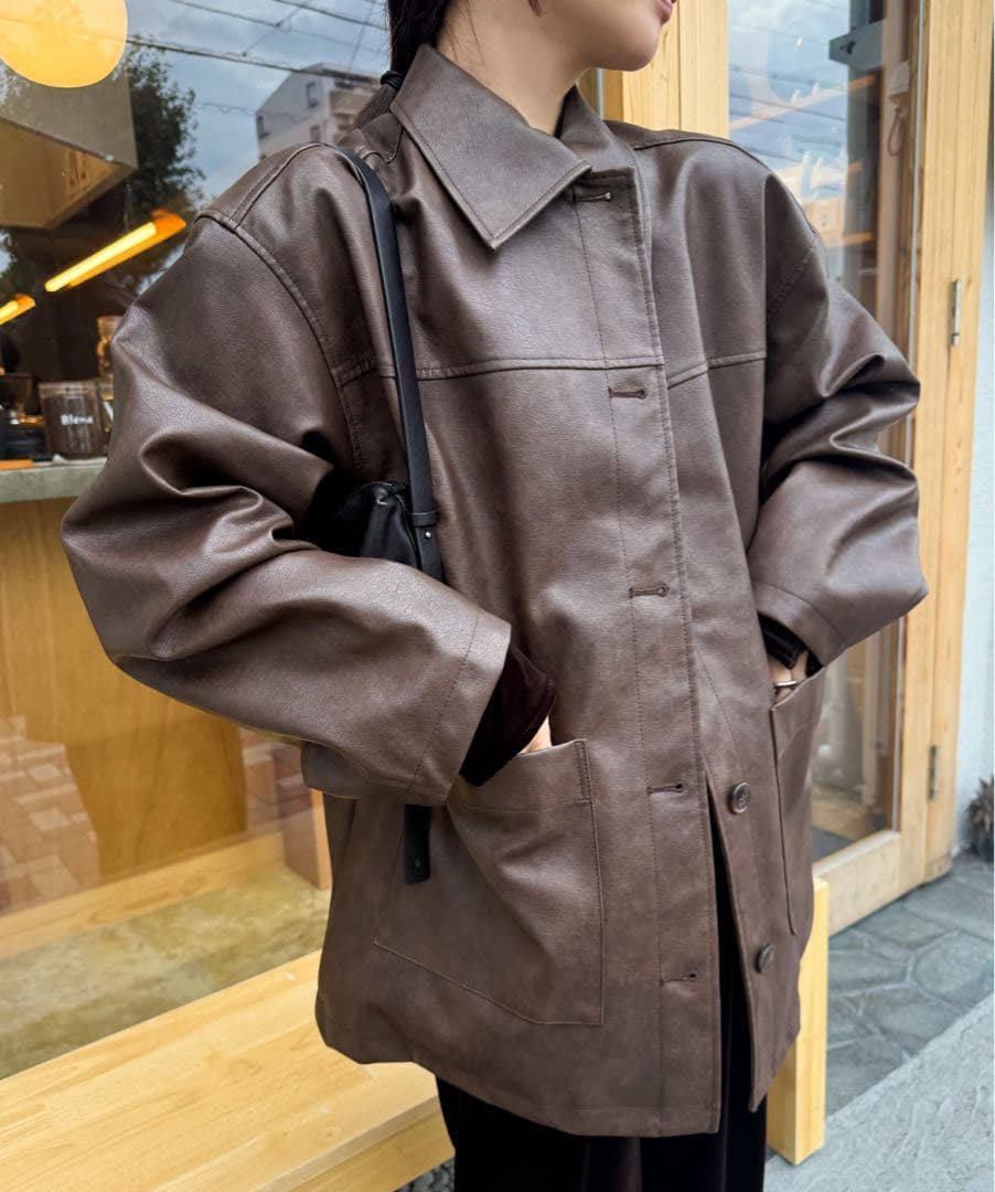 【mimi-11】selectMOCAbysonフェイクレザージャケット