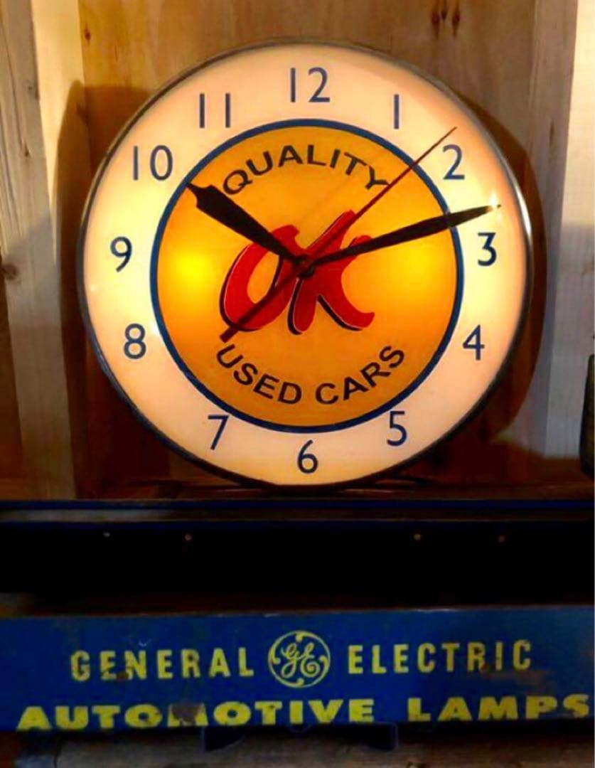 OK USED CARS シボレー 時計 シェビー ヴィンテージ クロック GM