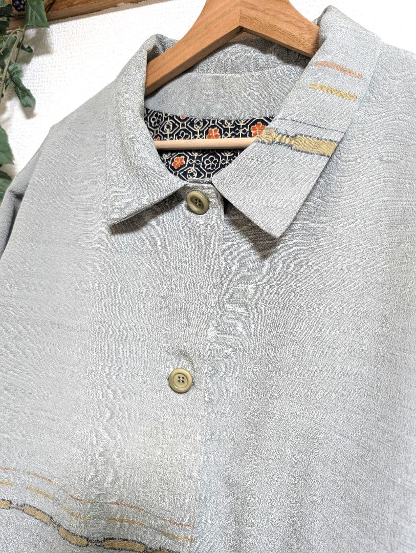 春コート 裏地付き 着物リメイク