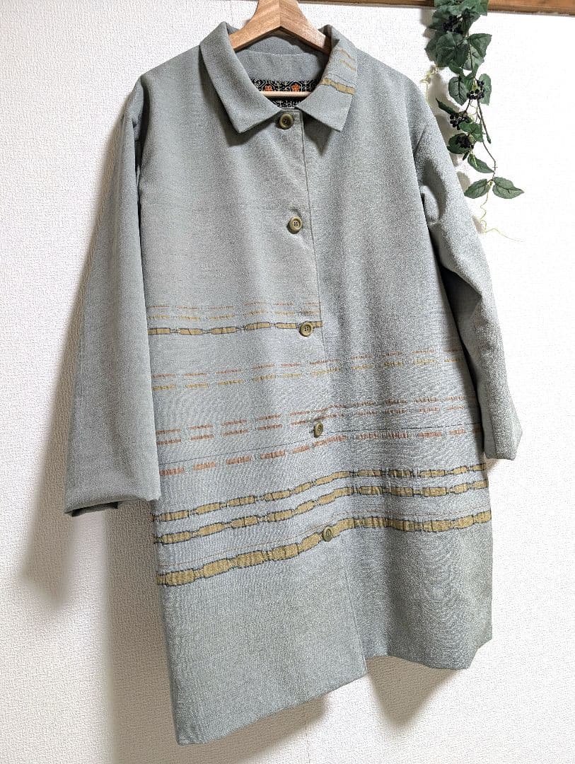 春コート 裏地付き 着物リメイク