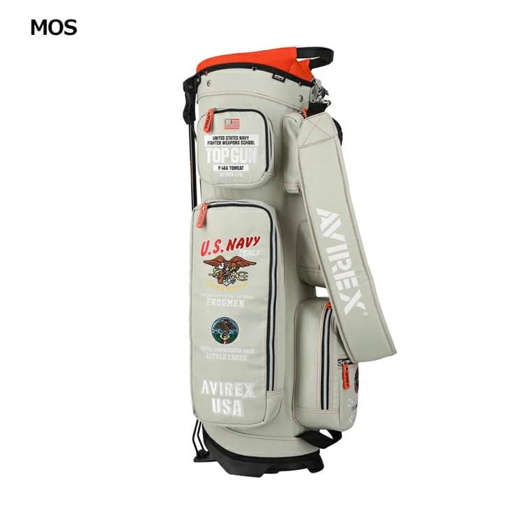 新品 AVIREX アヴィレックスゴルフ スタンド キャディバッグ モスグリーン