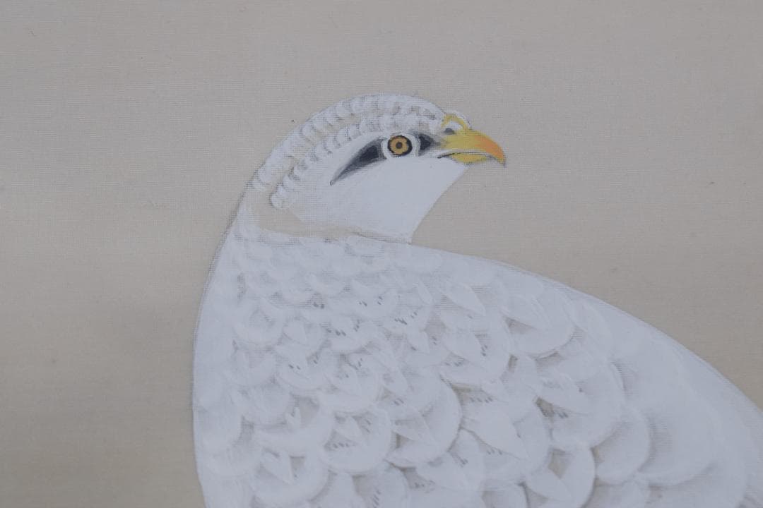 【真作】高田美一/花鳥図/紅葉雷鳥図/掛軸☆宝船☆Y-842　JM