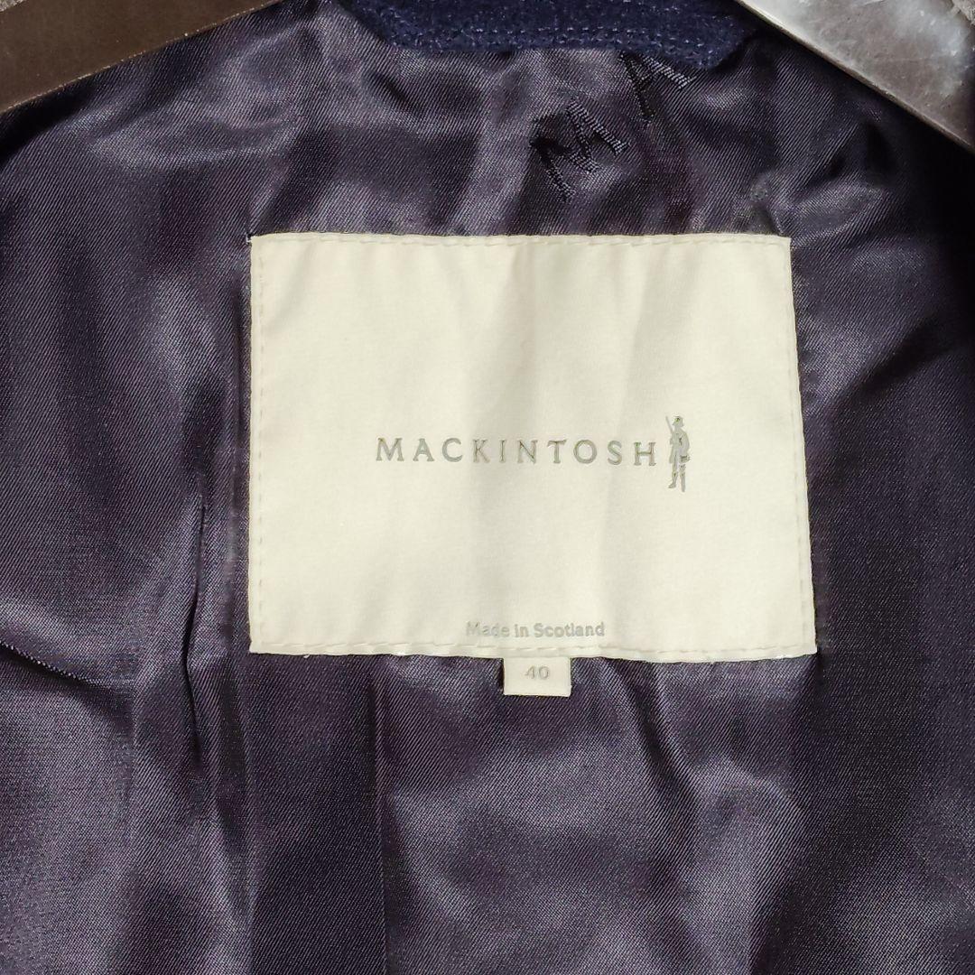 美品 マッキントッシュ メルトンコート ウール 40 XL 紺 ベルト