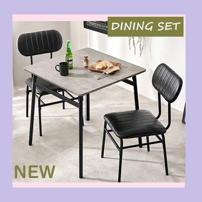 ①幅70 2人用ダイニングセット (テーブル+チェア2脚) 2人掛け カフェ風