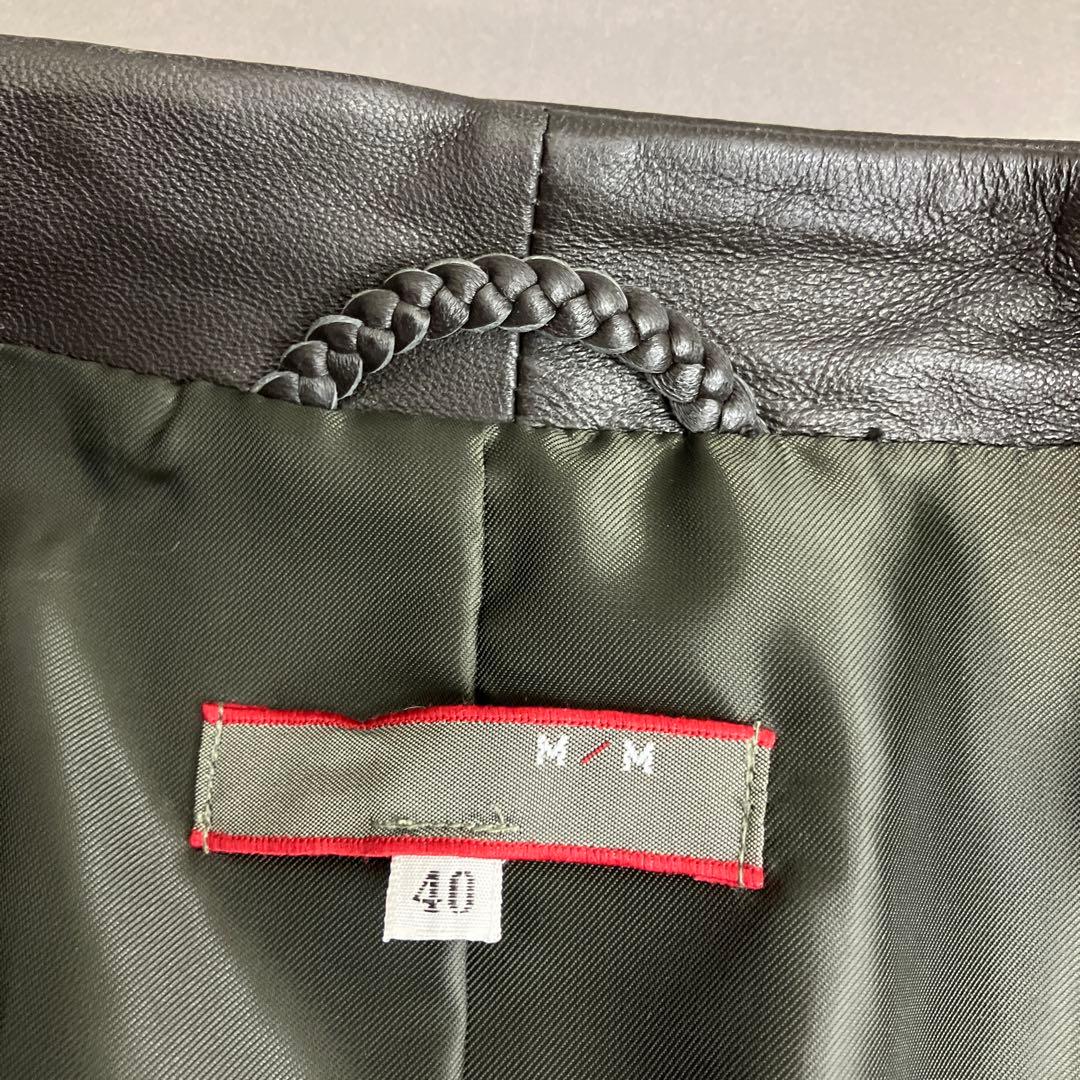 ⭐*☆様 新品　m/m ビノン　羊革　軽量　レザー　ノーカラーコート　ジャケット