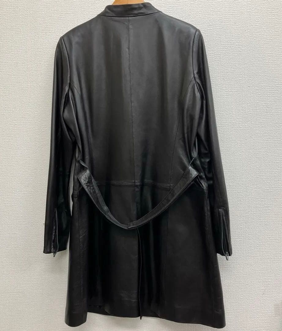 ⭐*☆様 新品　m/m ビノン　羊革　軽量　レザー　ノーカラーコート　ジャケット