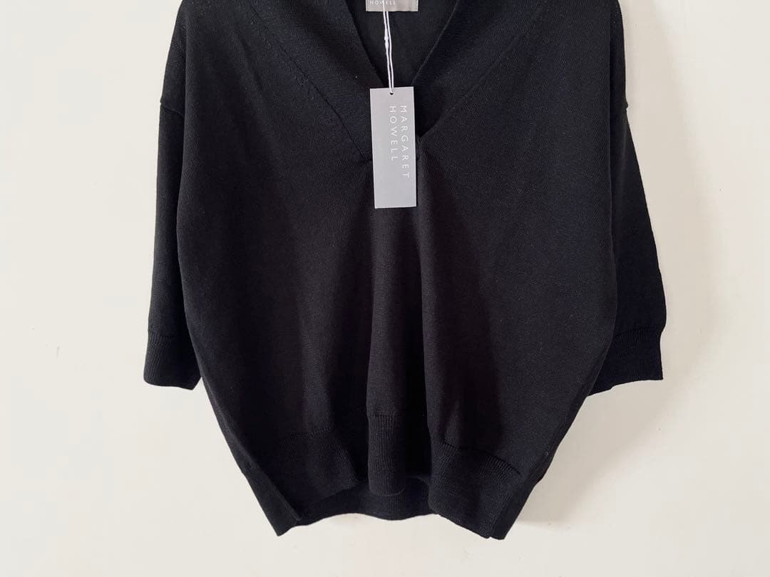 新品タグ付 マーガレットハウエル コットンリネンショールカラーニット2.9万