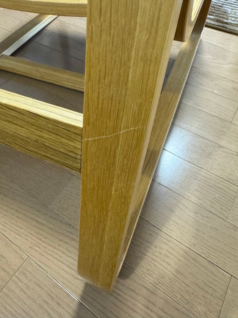 無印良品・オーク材・リビングでもダイニングでもつかえるソファチェア　カバー付き