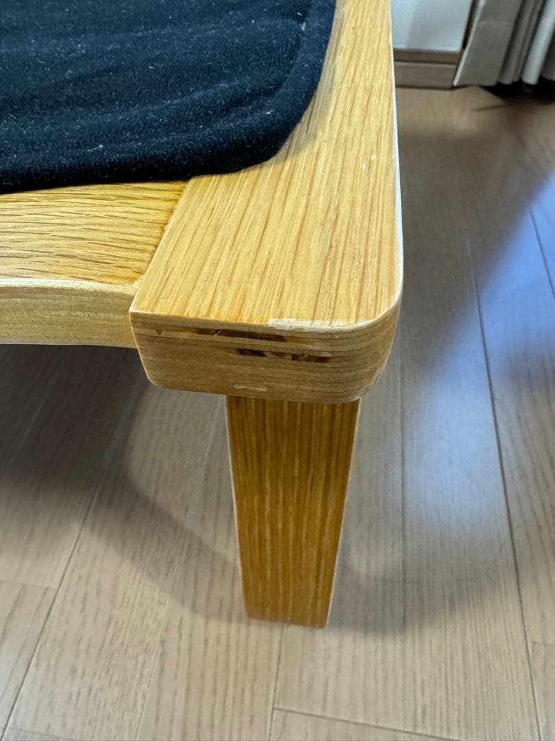 無印良品・オーク材・リビングでもダイニングでもつかえるソファチェア　カバー付き