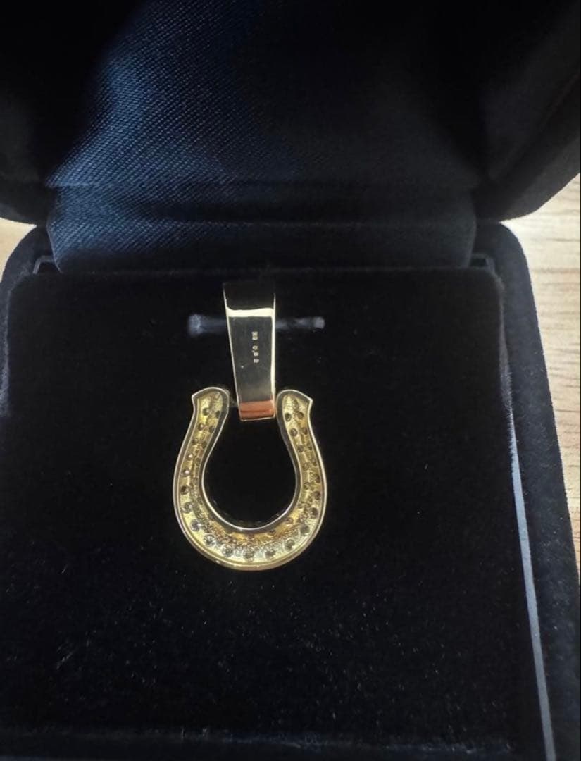 K18 馬蹄 ダイヤモンド ペンダント トップ