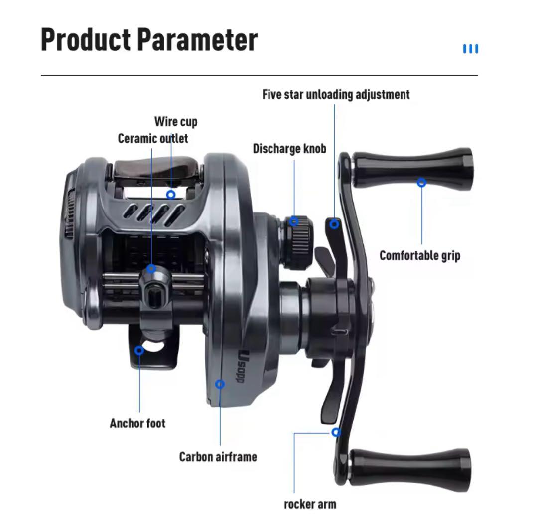 明日までセール！新品 超軽量 丸型ベイトフィネスリール　左ハンドル ベイトリール