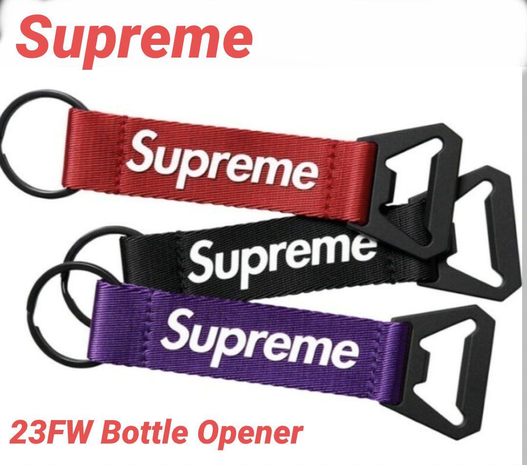 21FW Supreme Bottle Opener Keychain 赤 黒
