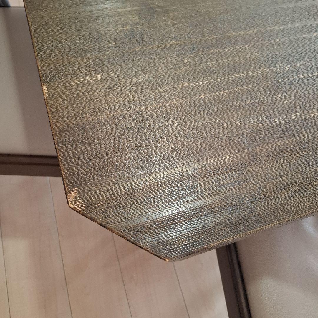 ダークブラウン 木製 正方形ダイニングテーブル