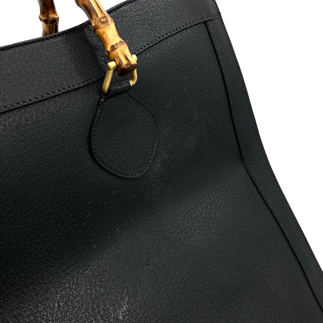 【GUCCI】トートバッグ　バンブー　レザー　ブラック