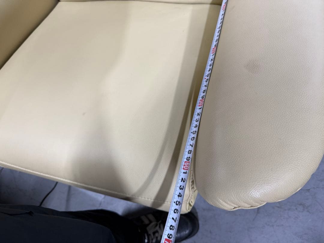 【濱田】電動リクライニングチェア クリーム色 s1057