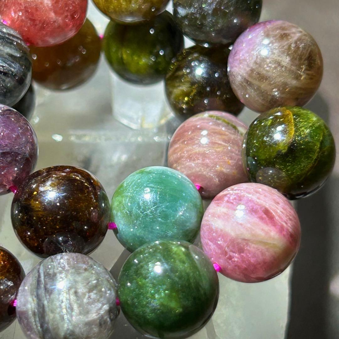 ☆ヒロ様！福運招財宝珠①！希少！ミックス　トルマリン　ブレス