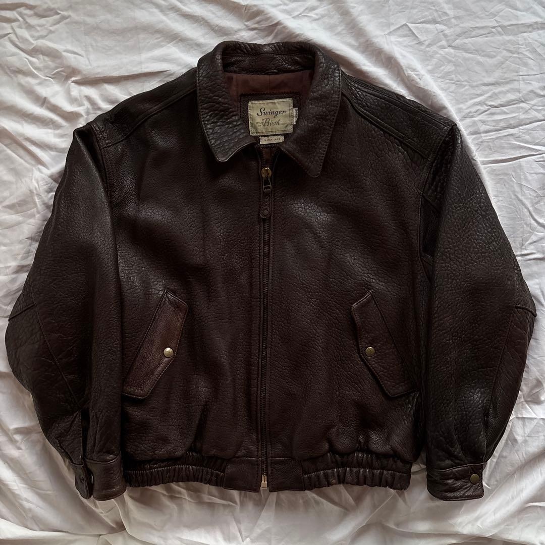【90s】Swinger レザー ボンバージャケット 本革 A-2 ラムレザー