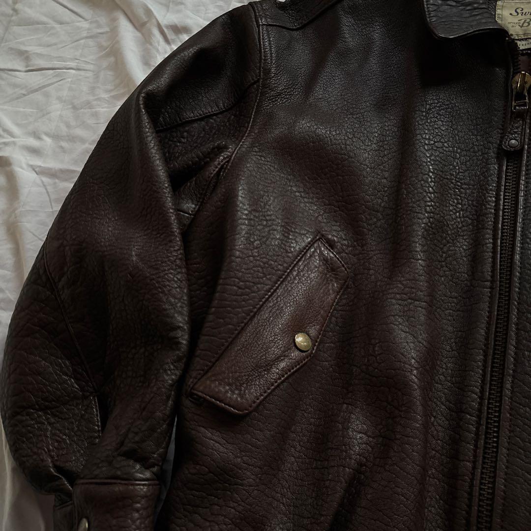 【90s】Swinger レザー ボンバージャケット 本革 A-2 ラムレザー