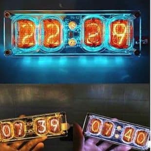 ニキシー管時計 発光管時計 置き時計 デジタル 七色 LED ヴィンテージ