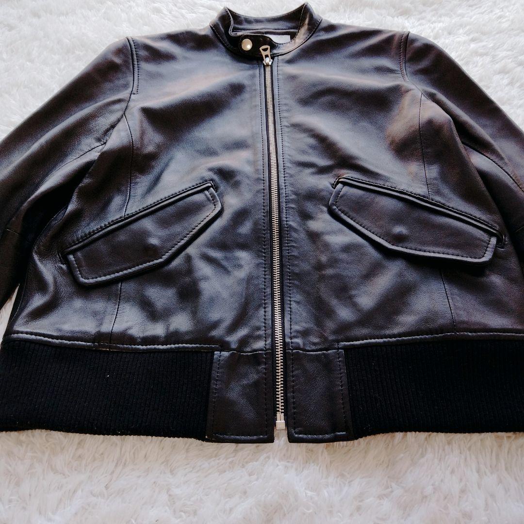 【美品】フレームワーク　ラム　ジップアップ　ライダースジャケット　黒　シングル