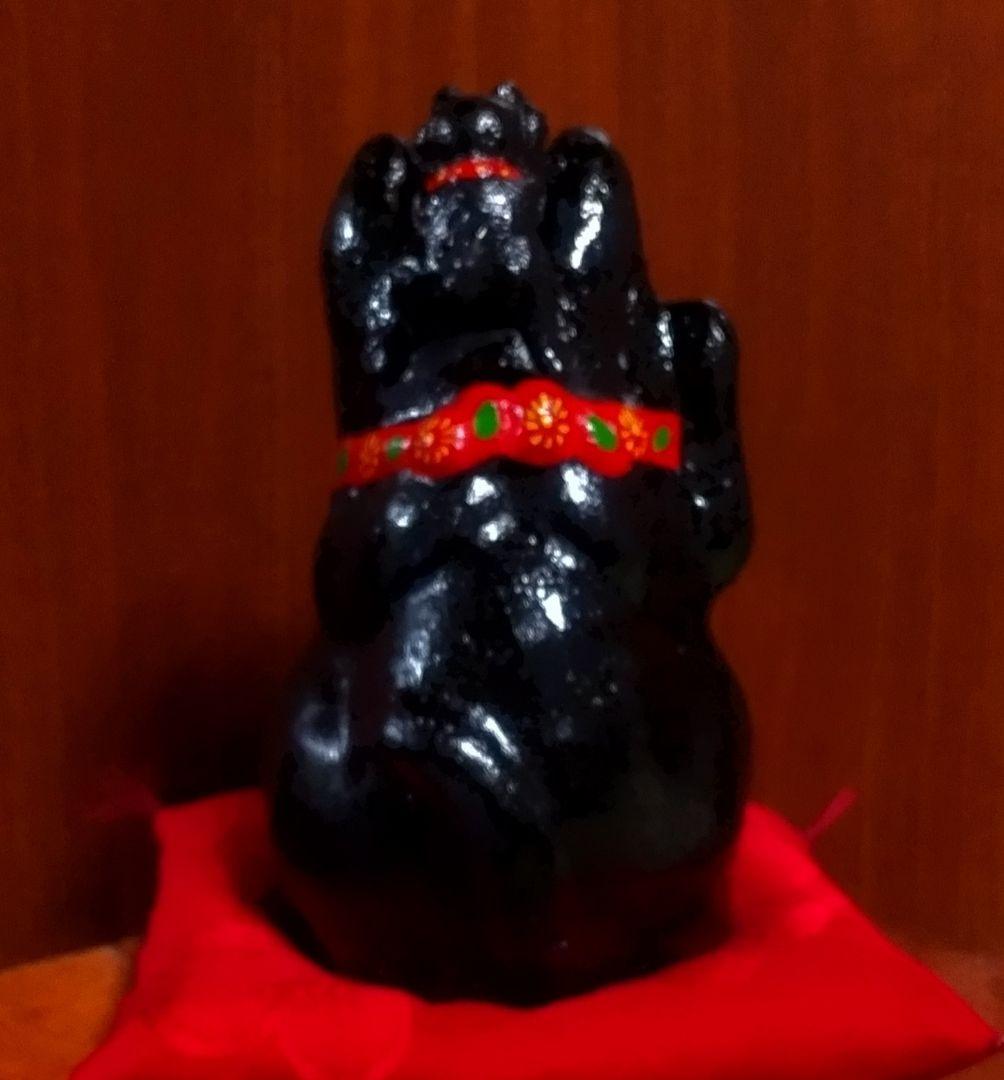 三河招き猫 親子猫 サビ猫＆クロ猫２点セット 土人形 美品